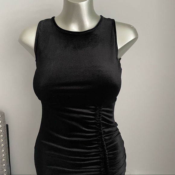 Saints Mini Open Back Black Dress Fitted Medium - Picture 3 of 10